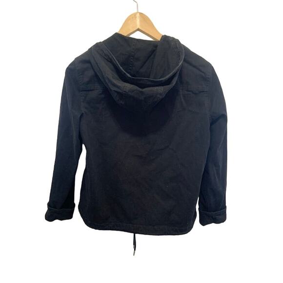 L.L.Bean Signature black denim coat jacket utility coat sz S - Picture 2 of 8